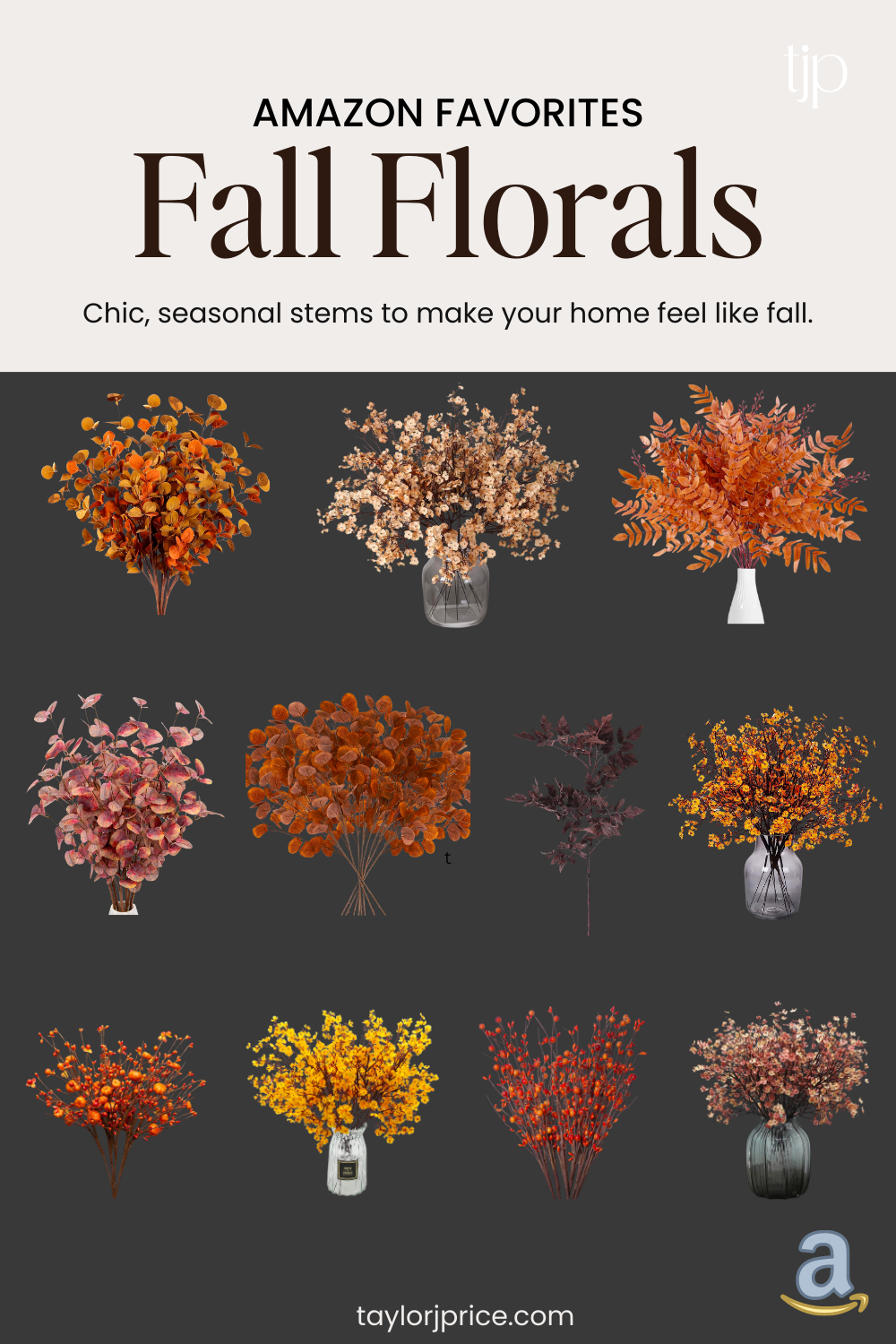 Amazon favorites: fall faux florals. Image links to Amazon list