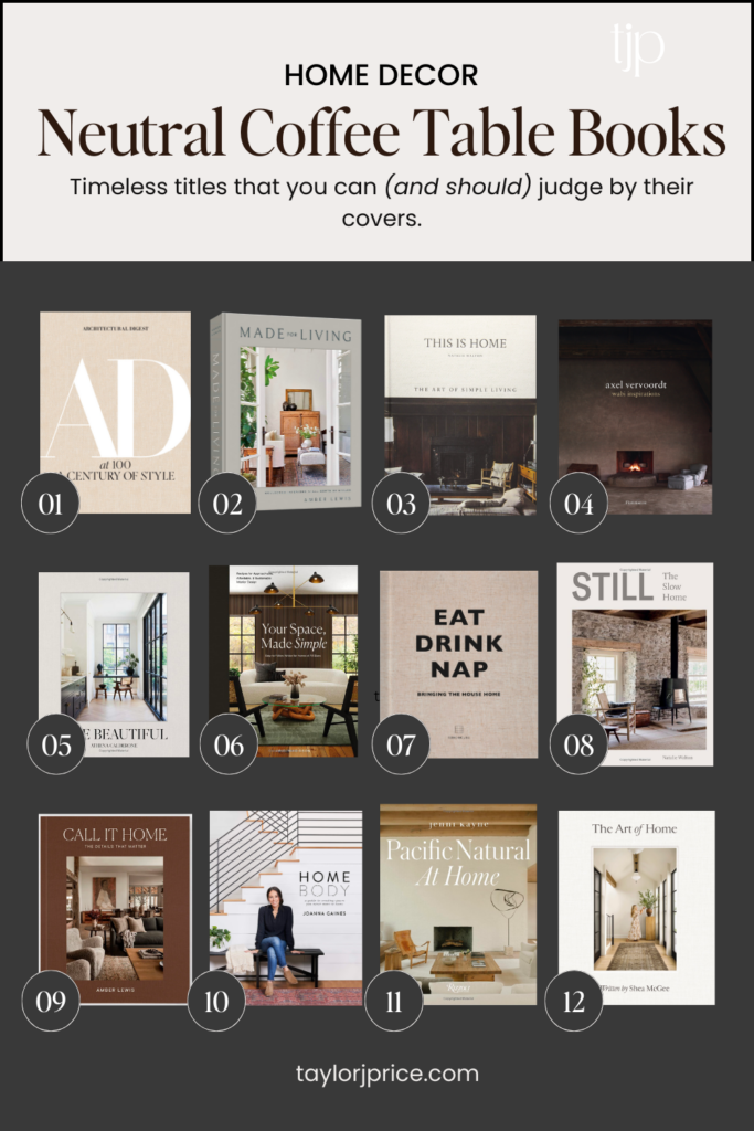 12 Best Neutral Coffee Table Books - image of all 12 book covers