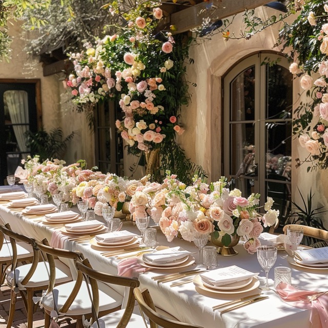 pink tablescape
