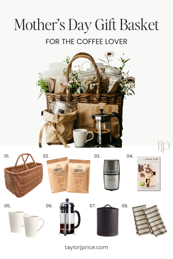 diy mother's day basket for coffee lover