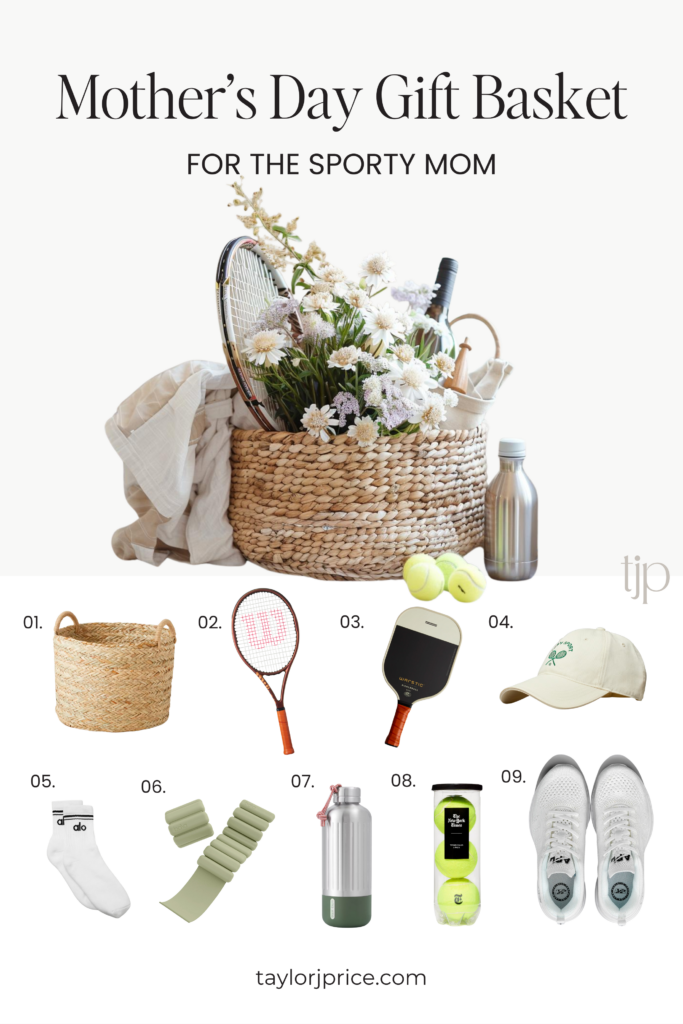 diy mother's day basket for sporty mom